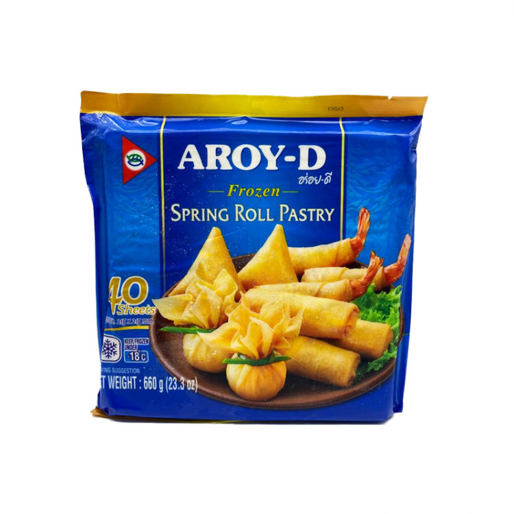 Тесто для Спринг Роллов 40 листов 215х215 Aroy-d, 660 г (Таиланд)
