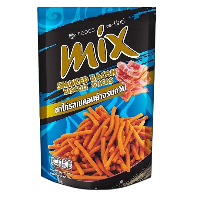 Палочки хрустящие со вкусом копченого бекона MIX, 60 гр
