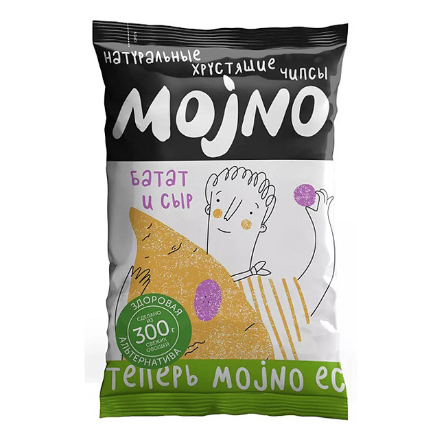 Чипсы хрустящие Батат с сыром Чеддер MOjNO, 75 г