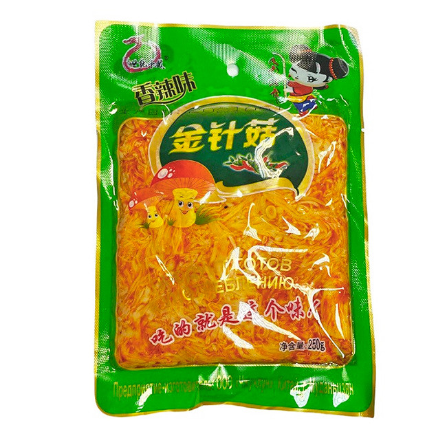 Грибы Еноки острые для салата и гарнира, 250 г